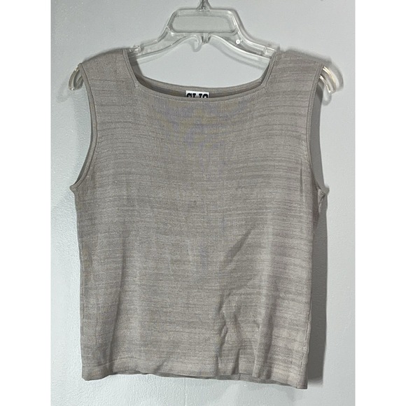 Clio Women's‎ sleeveless top silk blend beige - Picture 1 of 6